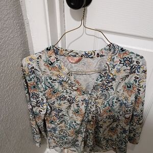 Amiana Multicolor Paisley Blouse